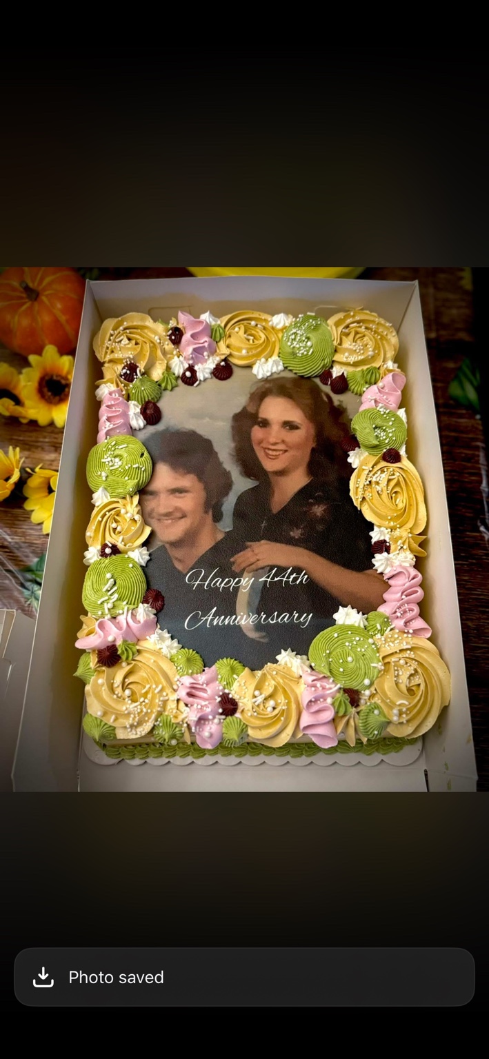 Custom anniversary sheet cake