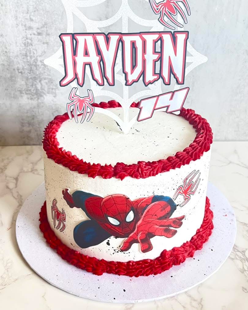 Spider-Man themed birthday cake